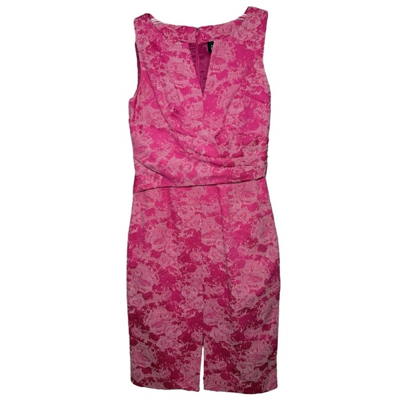 Adrianna Papel Pink Floral Ruched Sheath Dress Size 4 Rose Feminine Preppy - Picture 9 of 9